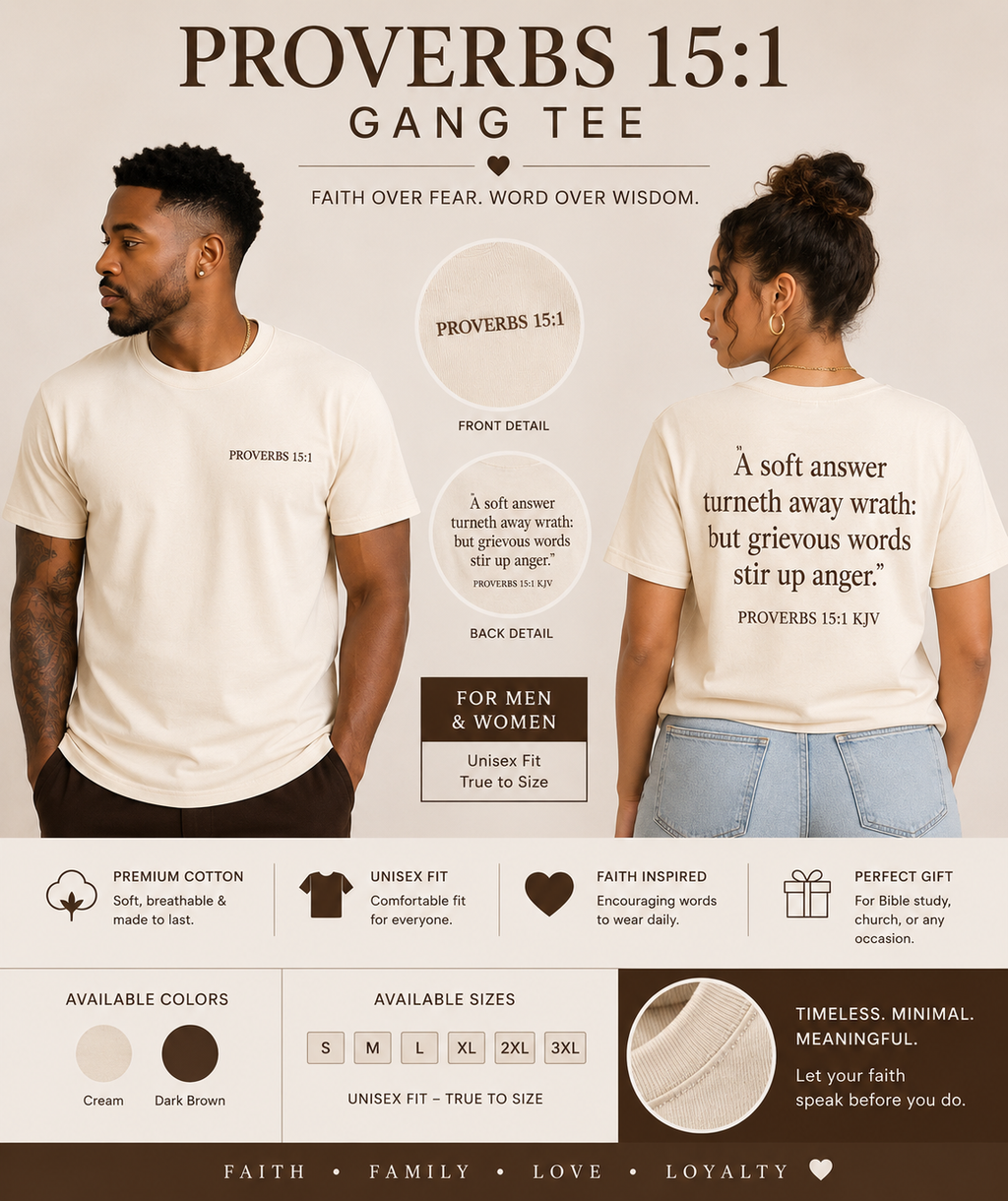 Proverbs 15:1 Gang Tee | Faith Over Fear Unisex Christian T-Shirt