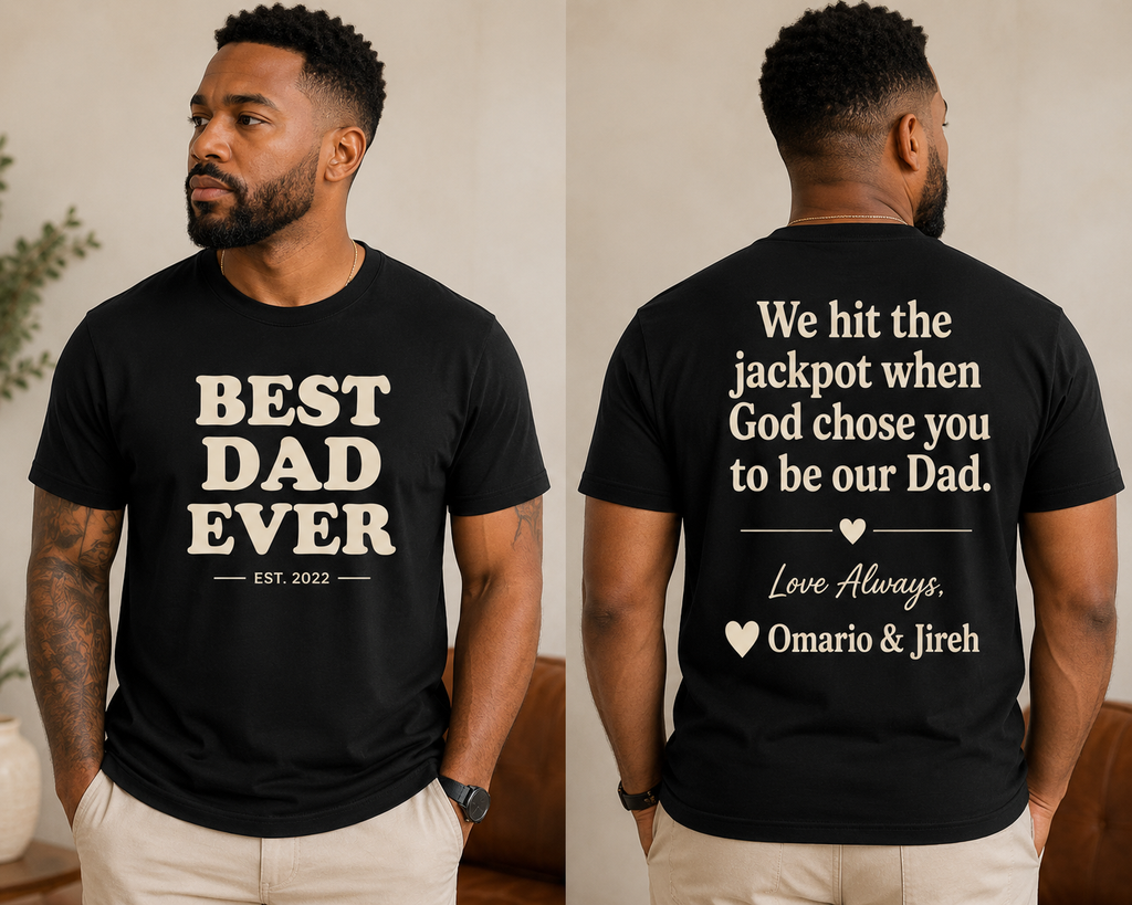 Best Dad Ever Shirt, Personalized Father’s Day Gift, Custom Dad Tee with Kids Names, Christian Dad Gift, Dad Est 2022 Shirt