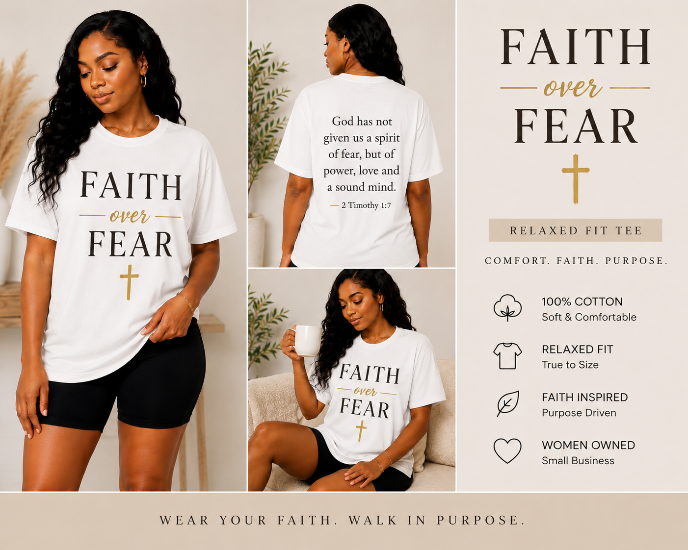 Faith Over Fear Relaxed Fit Tee